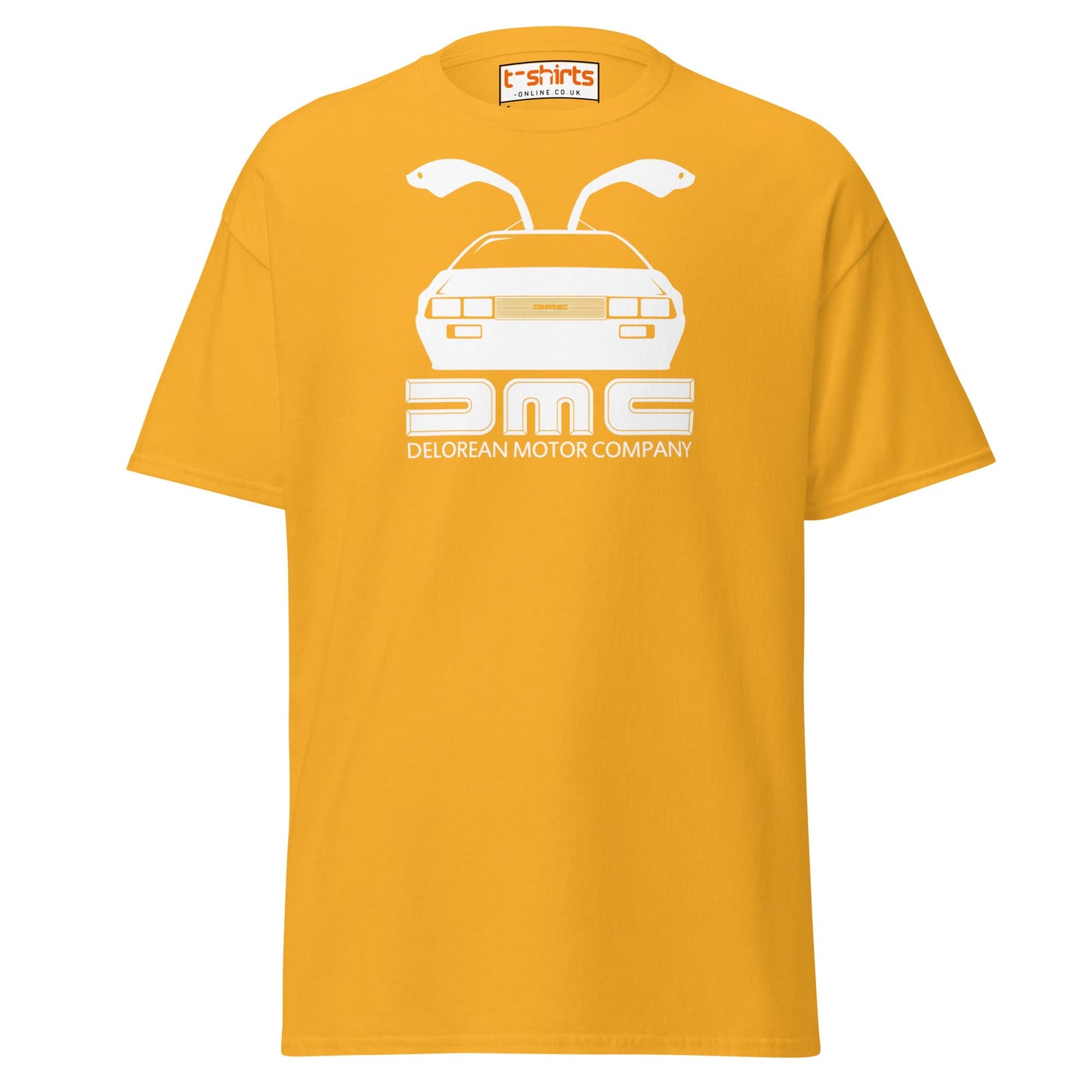 DMC DeLorean T-Shirt | Retro Car Lovers Tee - Gold - T-Shirts Online
