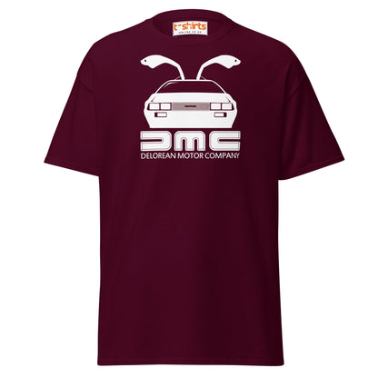 DMC DeLorean T-Shirt | Retro Car Lovers Tee - Maroon - T-Shirts Online