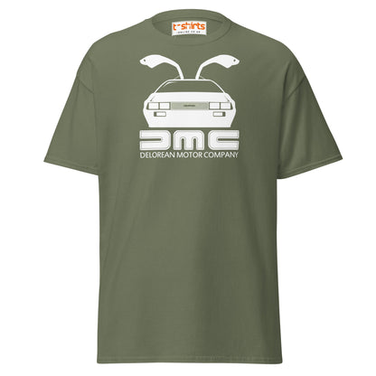 DMC DeLorean T-Shirt | Retro Car Lovers Tee - Military Green - T-Shirts Online