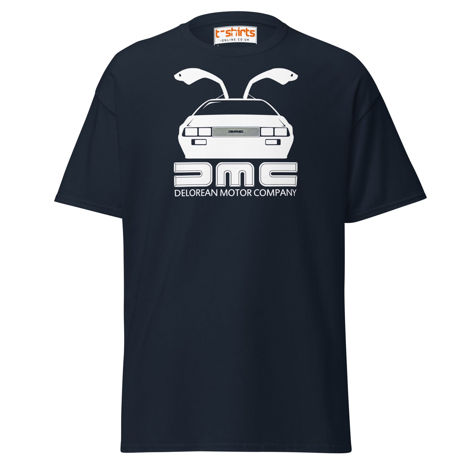 DMC DeLorean T-Shirt | Retro Car Lovers Tee - Navy - T-Shirts Online