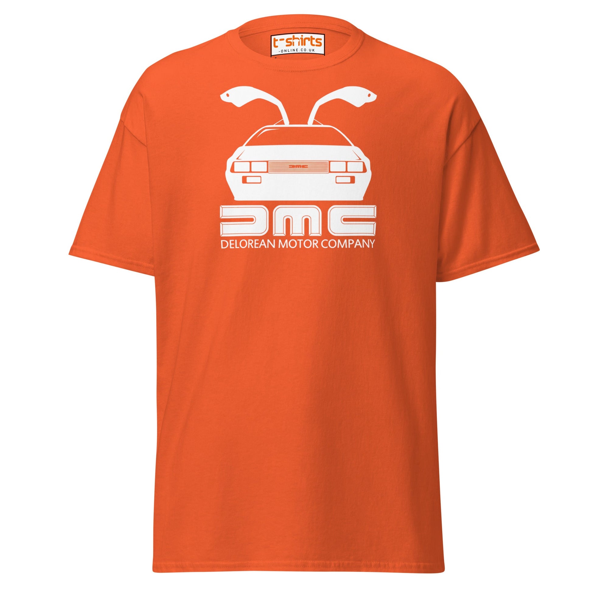 DMC DeLorean T-Shirt | Retro Car Lovers Tee - Orange - T-Shirts Online
