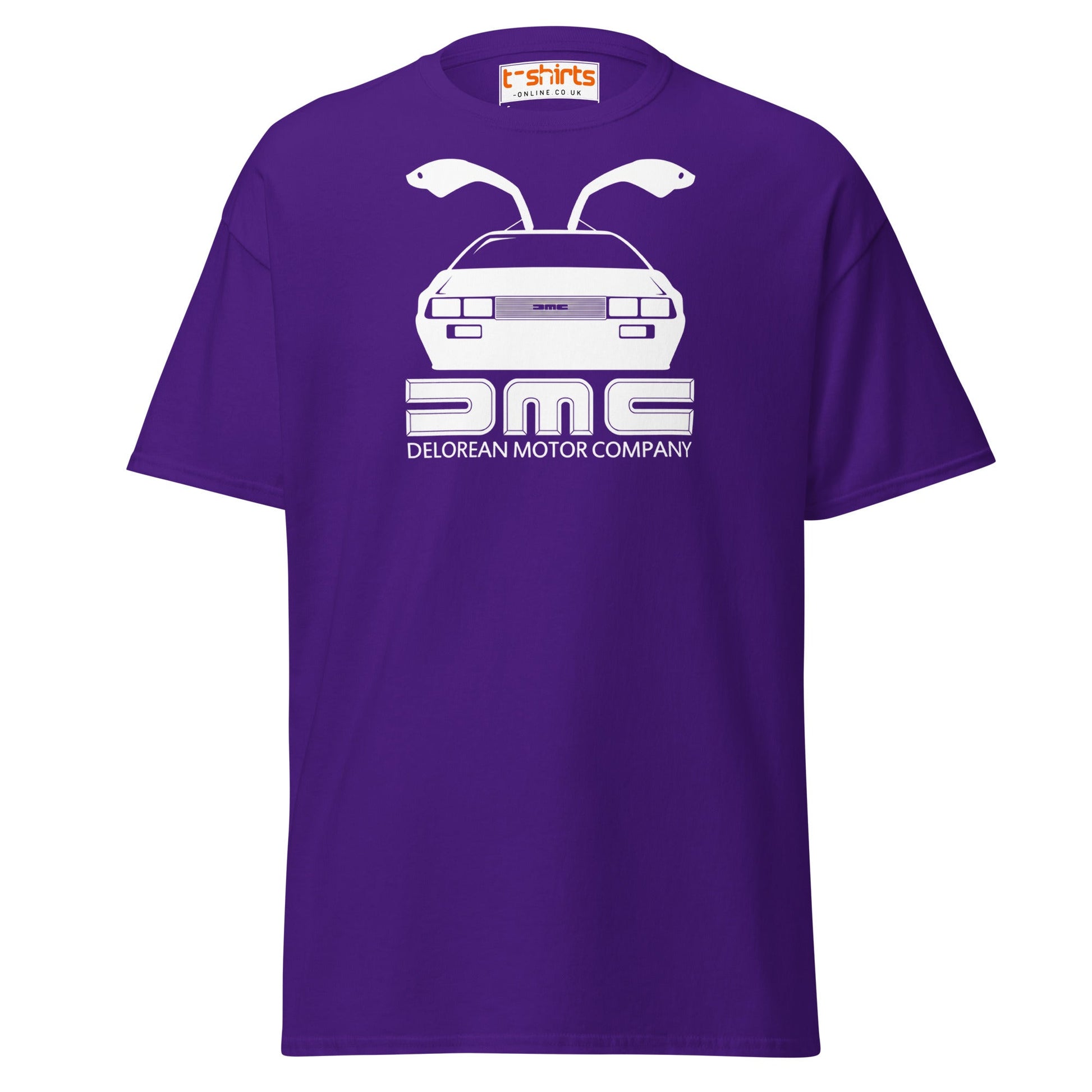 DMC DeLorean T-Shirt | Retro Car Lovers Tee - Purple - T-Shirts Online