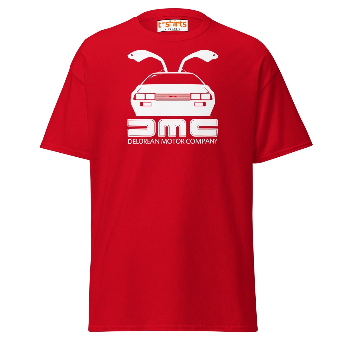 DMC DeLorean T-Shirt | Retro Car Lovers Tee - Red - T-Shirts Online