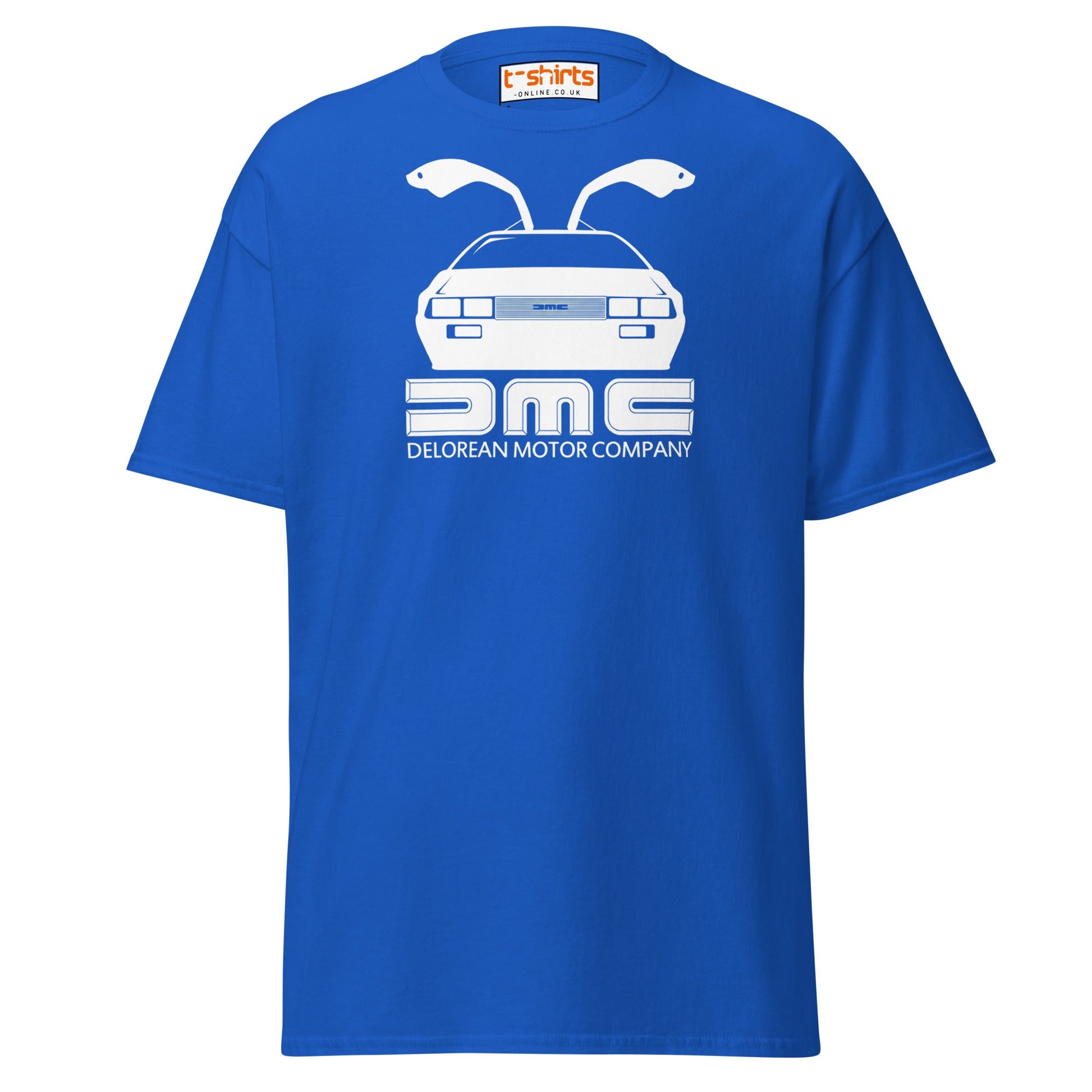 DMC DeLorean T-Shirt | Retro Car Lovers Tee - Royal - T-Shirts Online