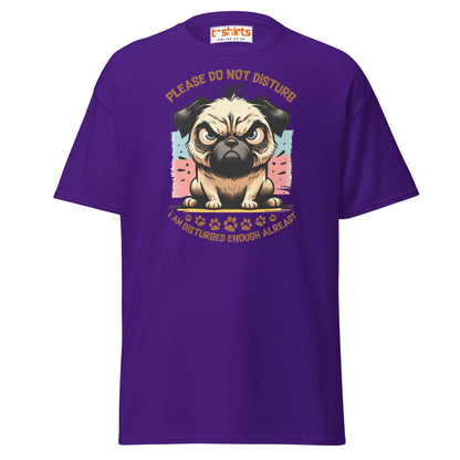 Do Not Disturb Pug T-Shirt | Funny Dog Humor Tee - Purple - T-Shirts Online