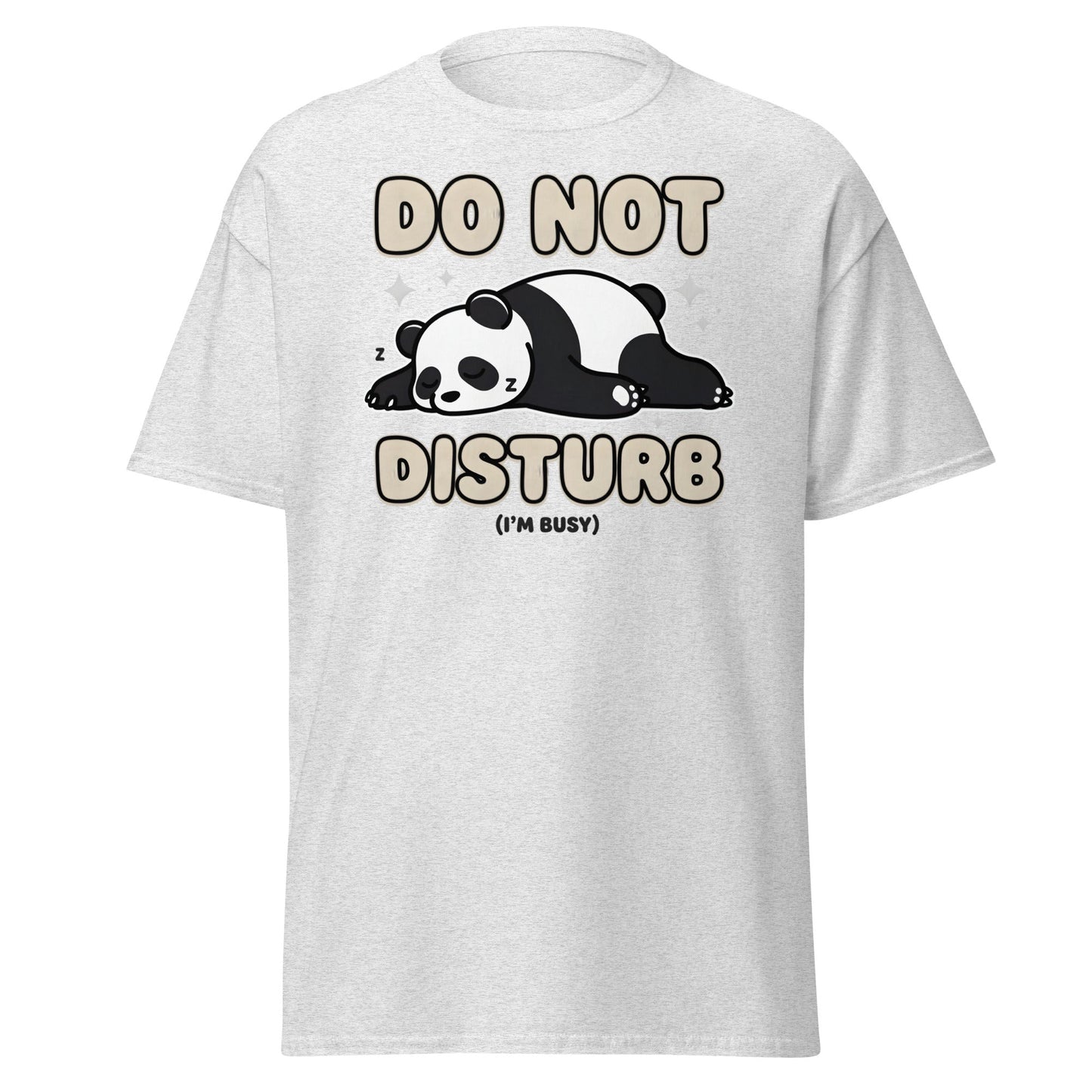 Do Not Disturb Sleeping Panda T-Shirt Funny Nap Tee - Ash - T-Shirts Online