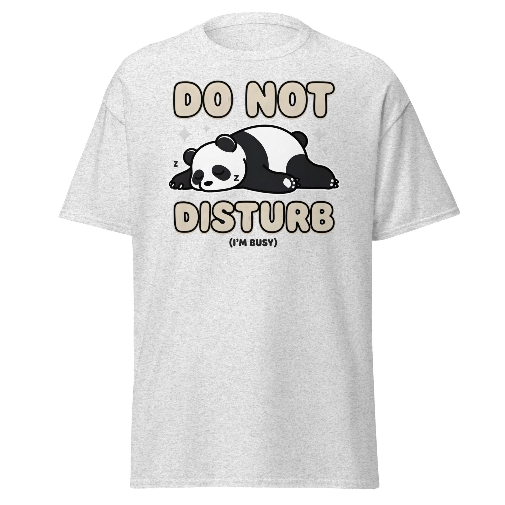 Do Not Disturb Sleeping Panda T-Shirt Funny Nap Tee - Ash - T-Shirts Online