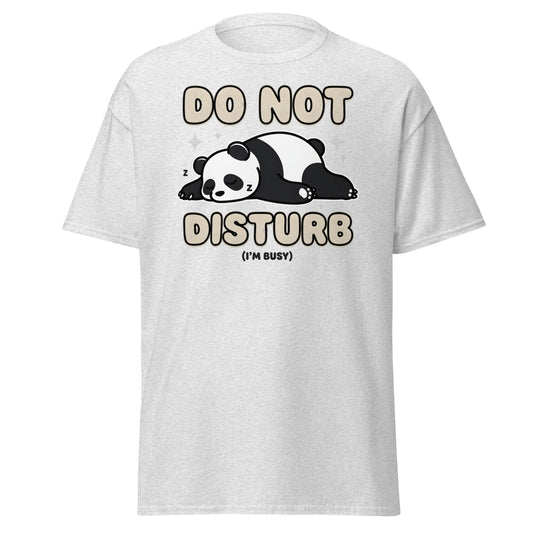 Do Not Disturb Sleeping Panda T-Shirt Funny Nap Tee - Ash - T-Shirts Online