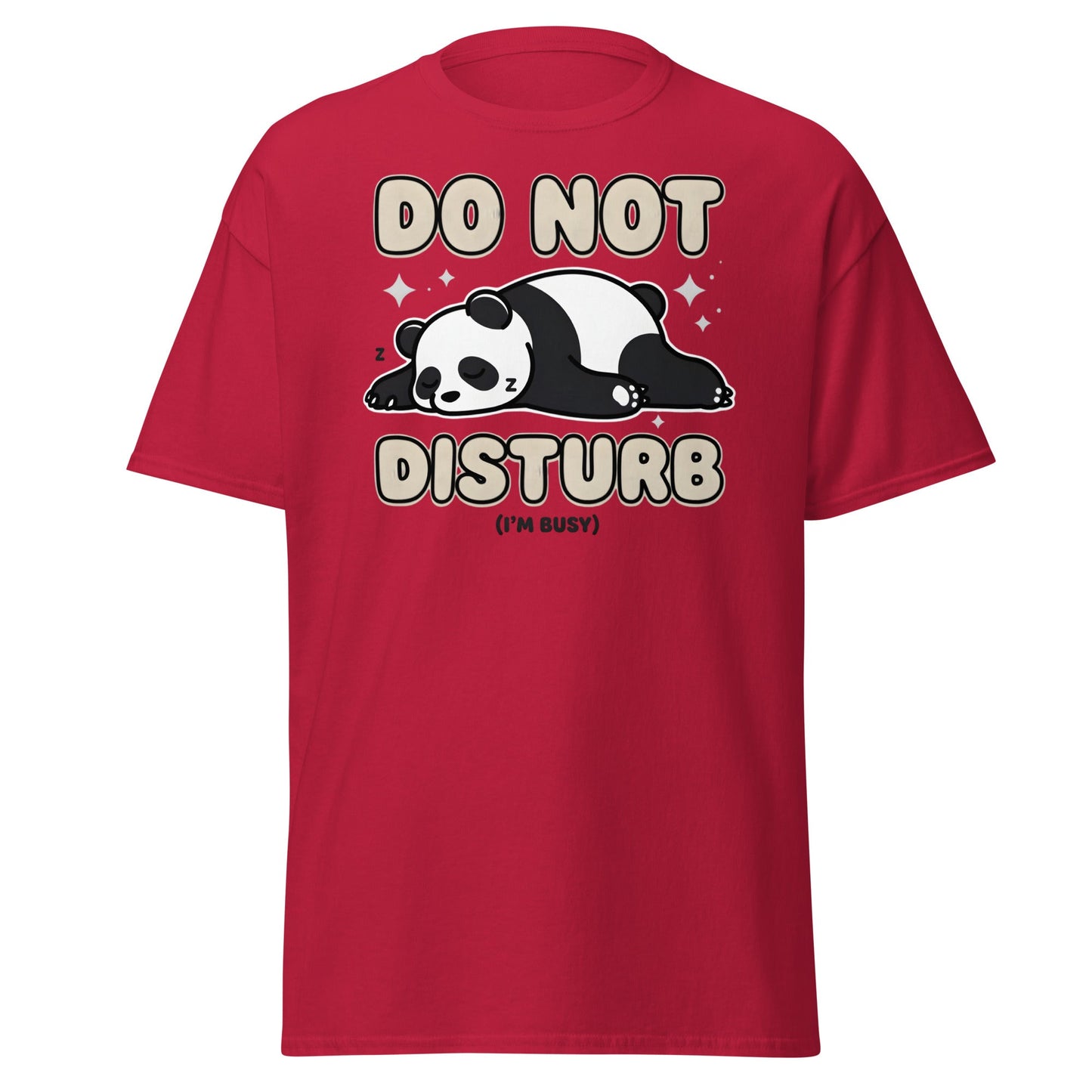 Do Not Disturb Sleeping Panda T-Shirt Funny Nap Tee - Cardinal - T-Shirts Online