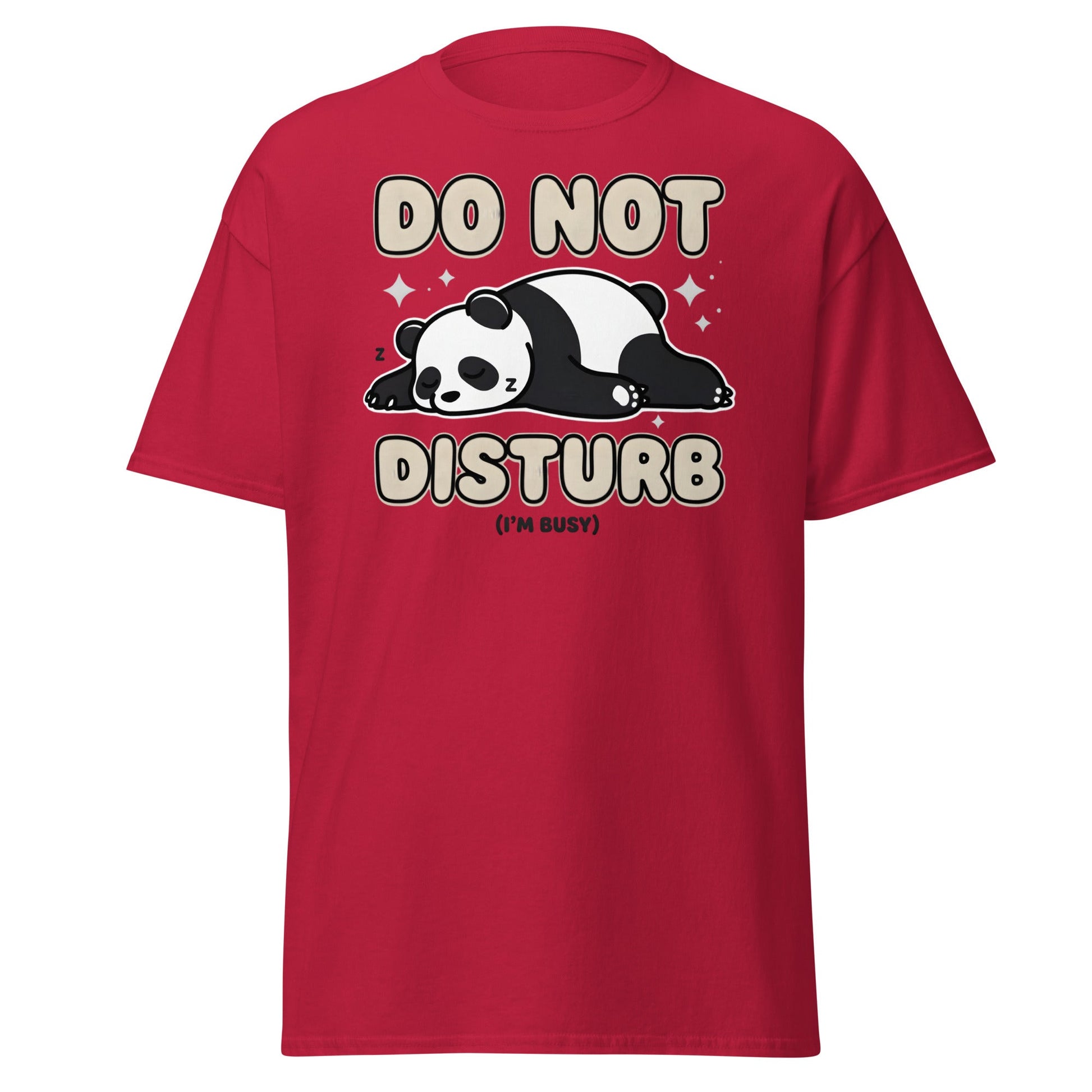 Do Not Disturb Sleeping Panda T-Shirt Funny Nap Tee - Cardinal - T-Shirts Online
