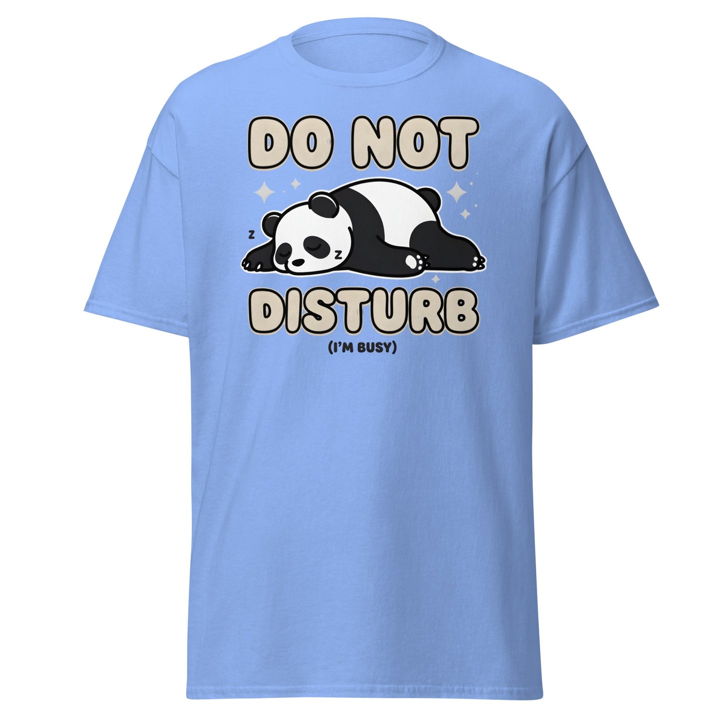 Do Not Disturb Sleeping Panda T-Shirt Funny Nap Tee - Carolina Blue - T-Shirts Online