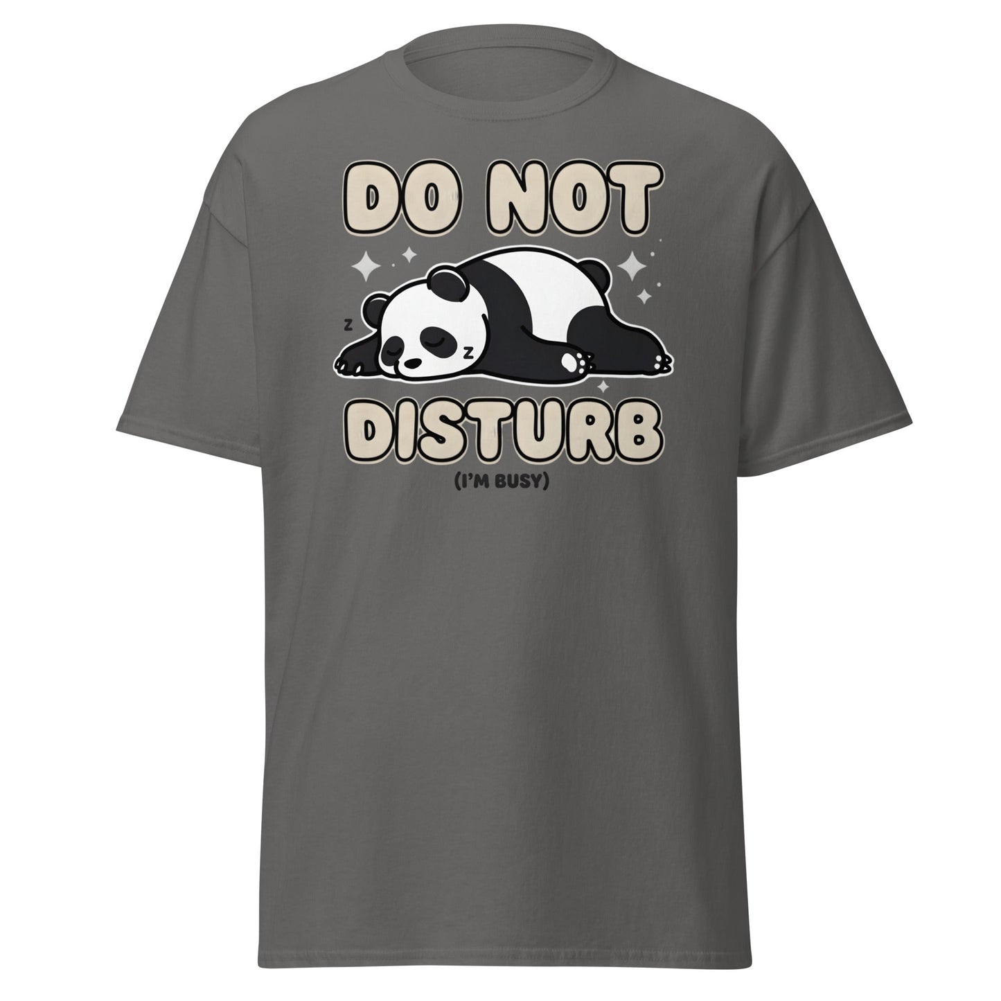 Do Not Disturb Sleeping Panda T-Shirt Funny Nap Tee - Charcoal - T-Shirts Online
