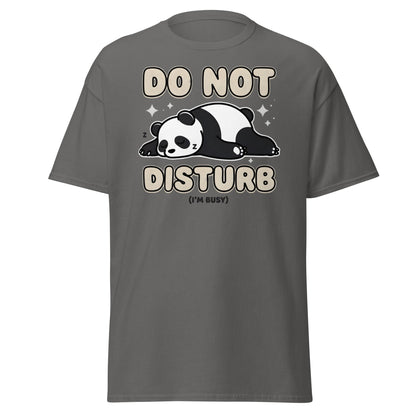 Do Not Disturb Sleeping Panda T-Shirt Funny Nap Tee - Charcoal - T-Shirts Online