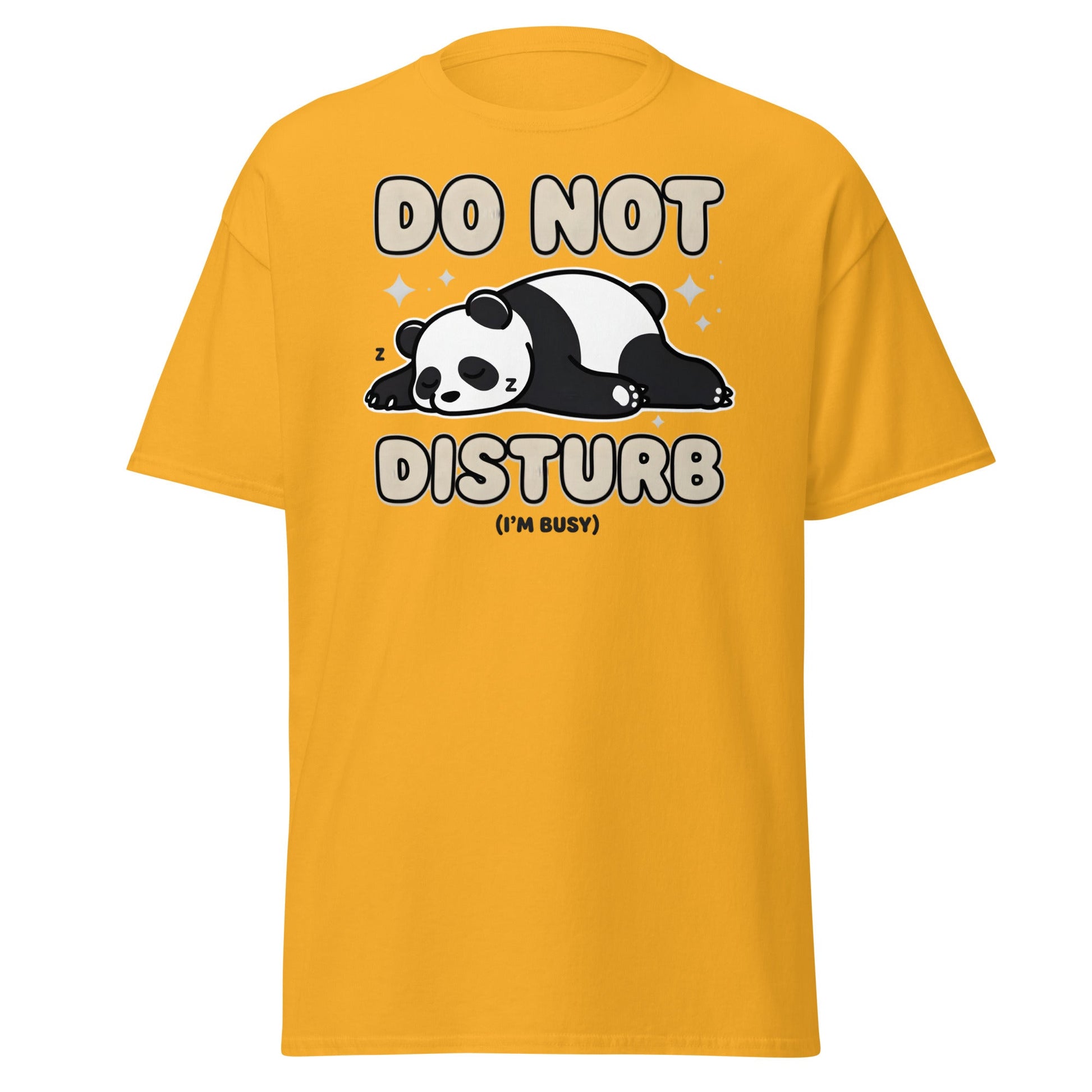 Do Not Disturb Sleeping Panda T-Shirt Funny Nap Tee - Gold - T-Shirts Online
