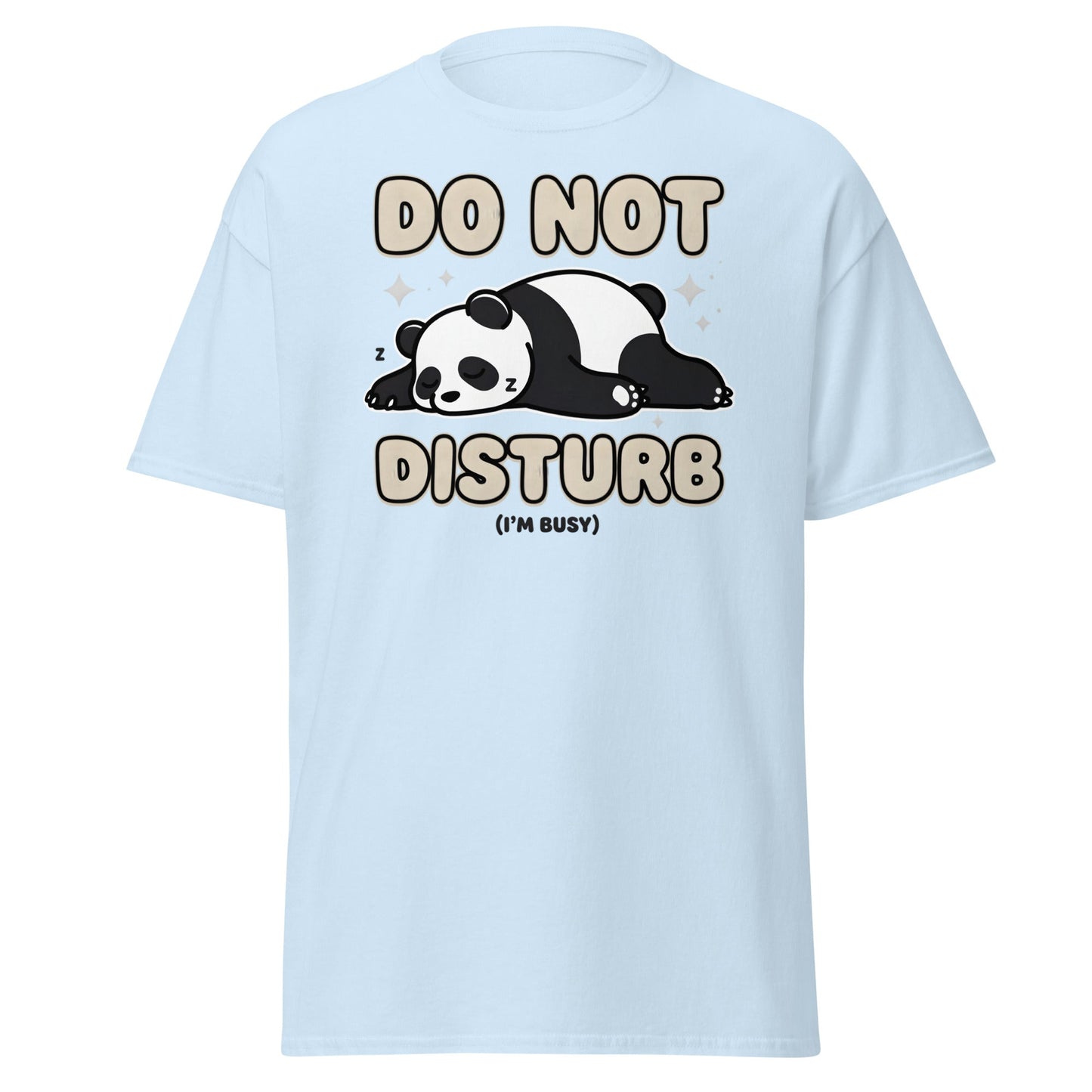 Do Not Disturb Sleeping Panda T-Shirt Funny Nap Tee - Light Blue - T-Shirts Online
