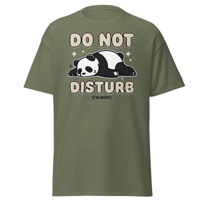 Do Not Disturb Sleeping Panda T-Shirt Funny Nap Tee - Military Green - T-Shirts Online