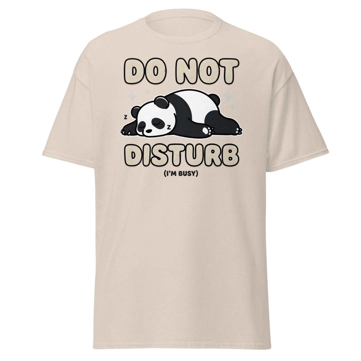 Do Not Disturb Sleeping Panda T-Shirt Funny Nap Tee - Natural - T-Shirts Online