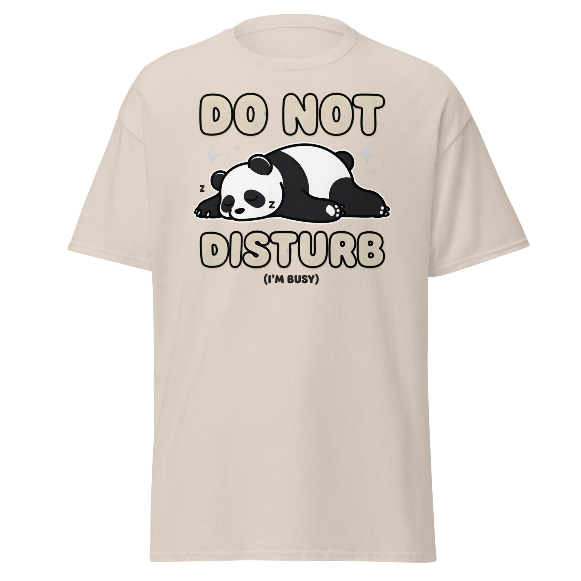 Do Not Disturb Sleeping Panda T-Shirt Funny Nap Tee - Natural - T-Shirts Online