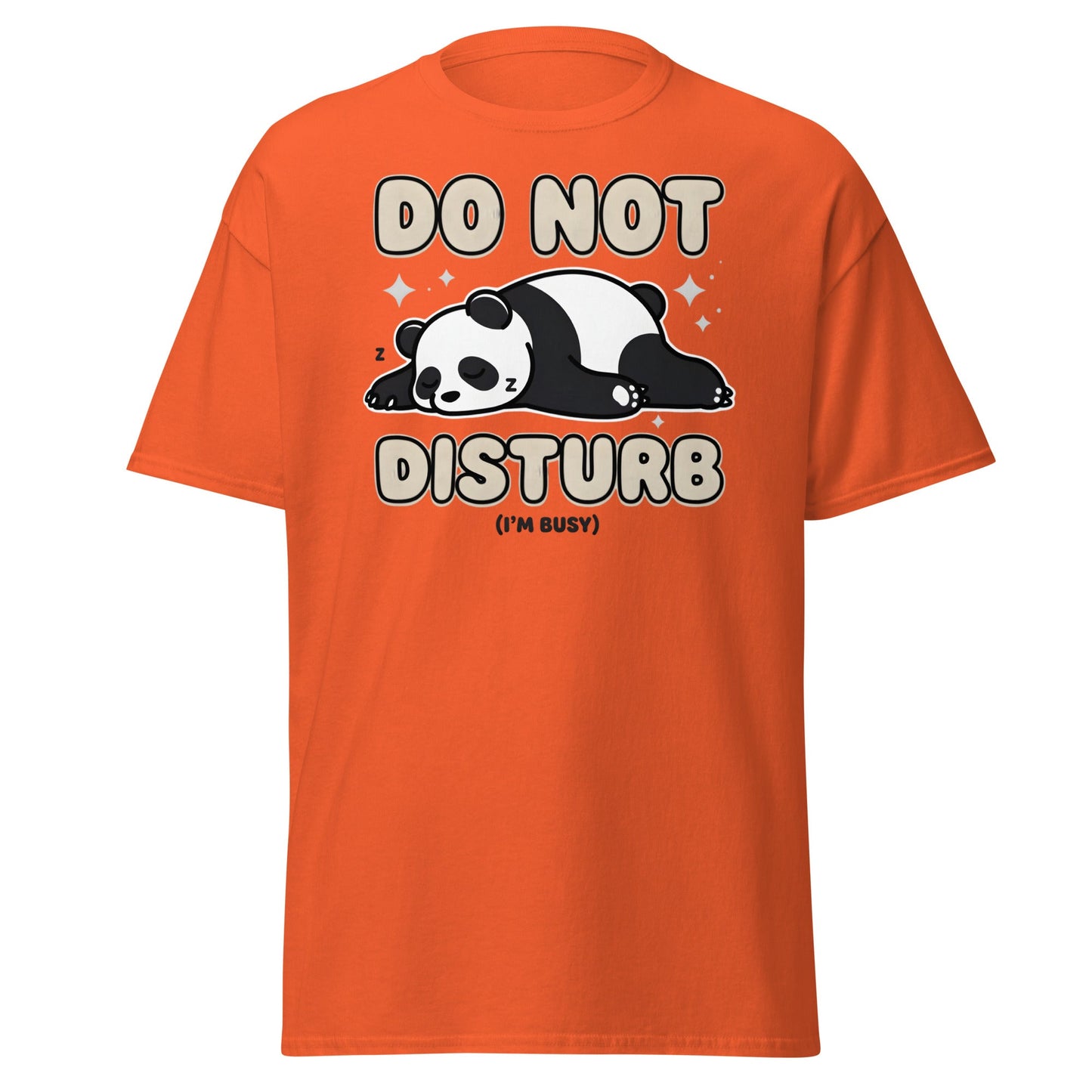 Do Not Disturb Sleeping Panda T-Shirt Funny Nap Tee - Orange - T-Shirts Online