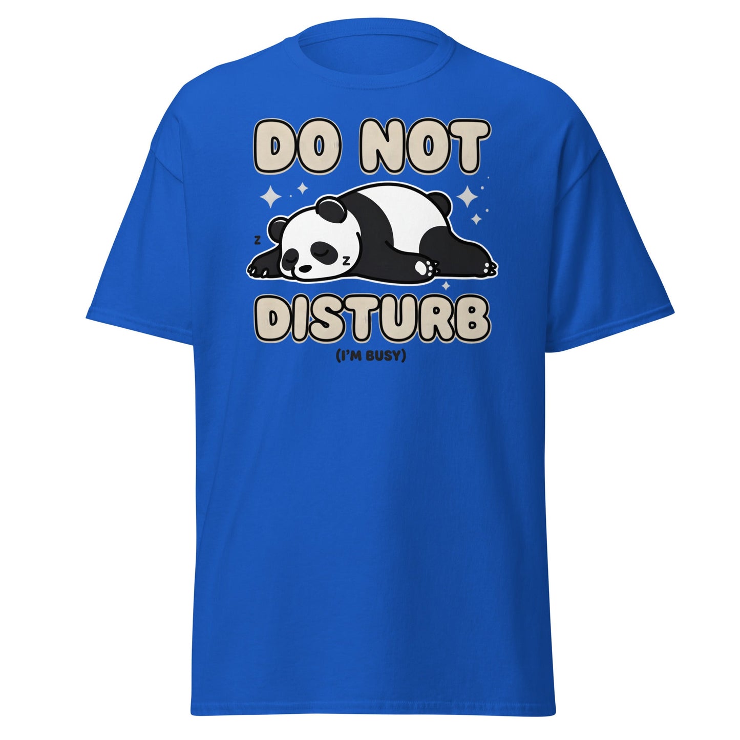 Do Not Disturb Sleeping Panda T-Shirt Funny Nap Tee - Royal - T-Shirts Online