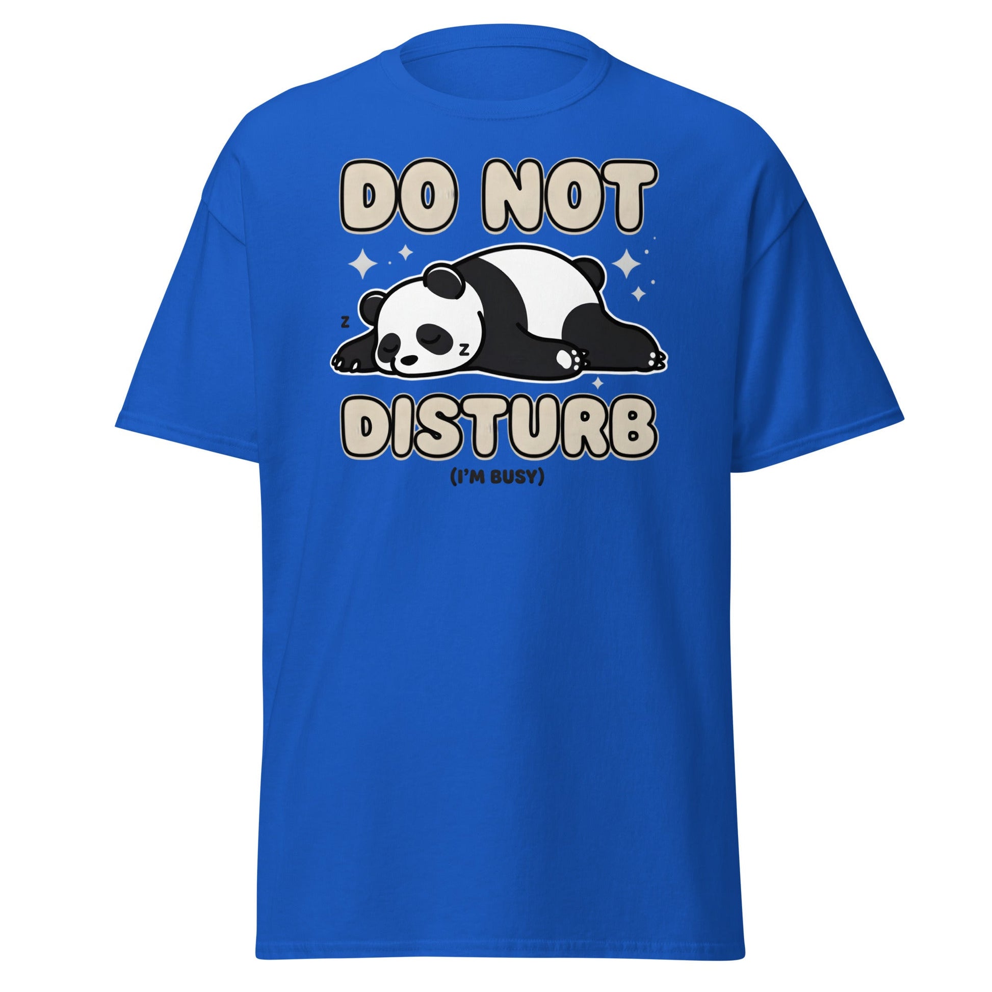 Do Not Disturb Sleeping Panda T-Shirt Funny Nap Tee - Royal - T-Shirts Online