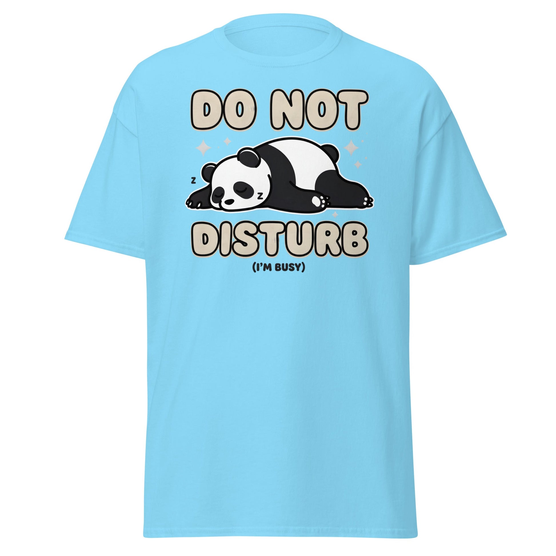 Do Not Disturb Sleeping Panda T-Shirt Funny Nap Tee - Sky - T-Shirts Online