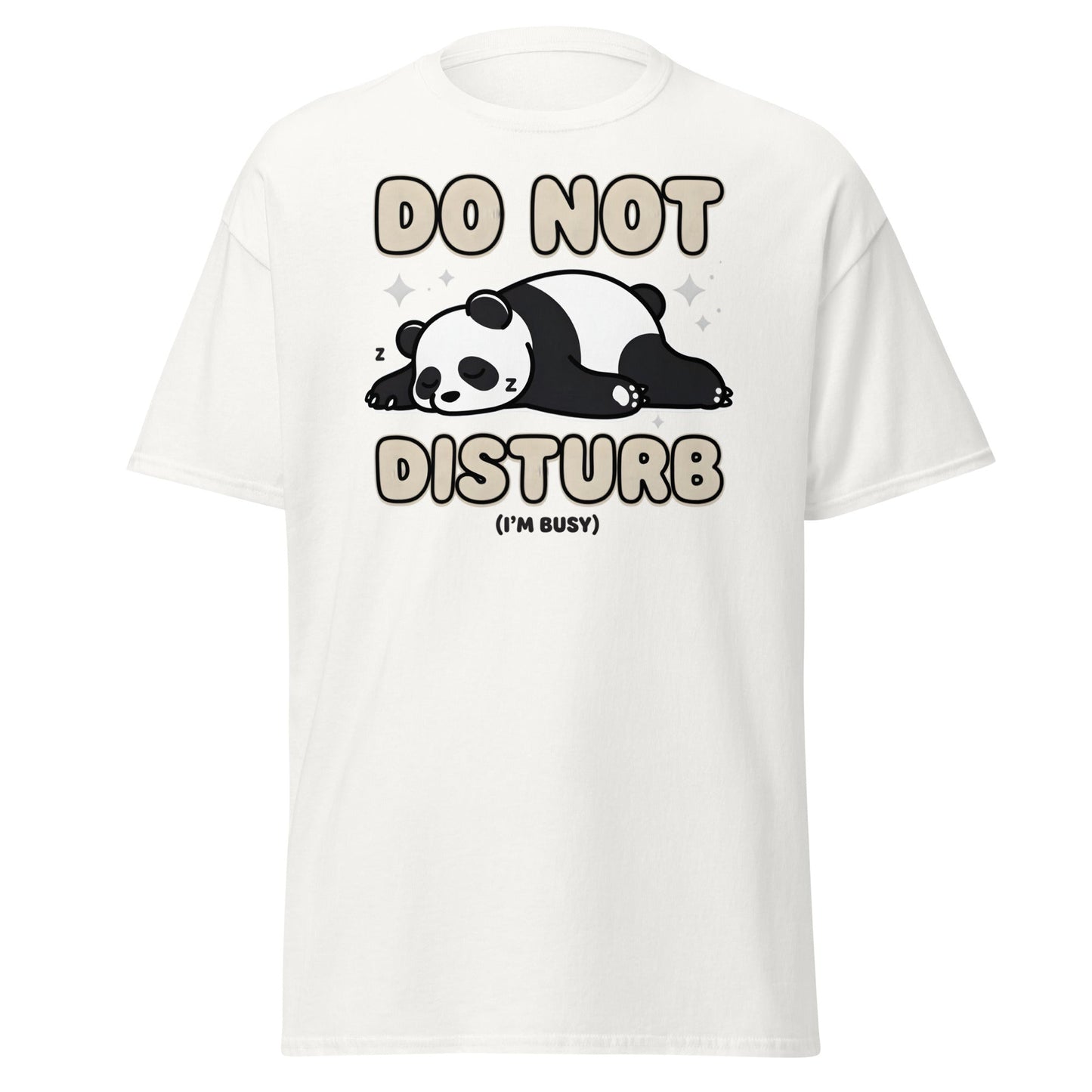 Do Not Disturb Sleeping Panda T-Shirt Funny Nap Tee - White - T-Shirts Online