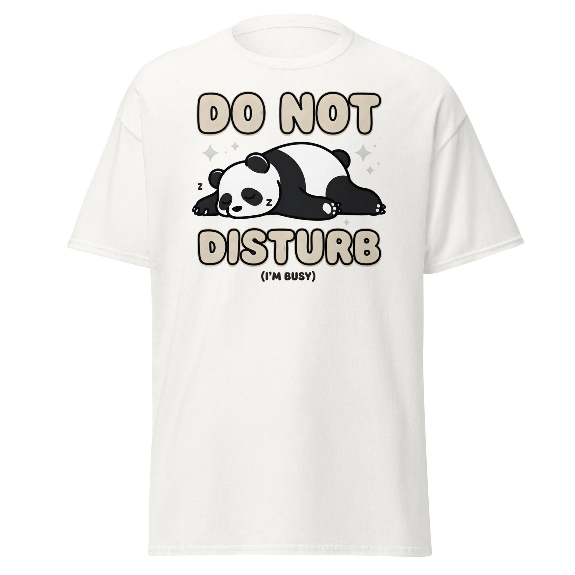 Do Not Disturb Sleeping Panda T-Shirt Funny Nap Tee - White - T-Shirts Online