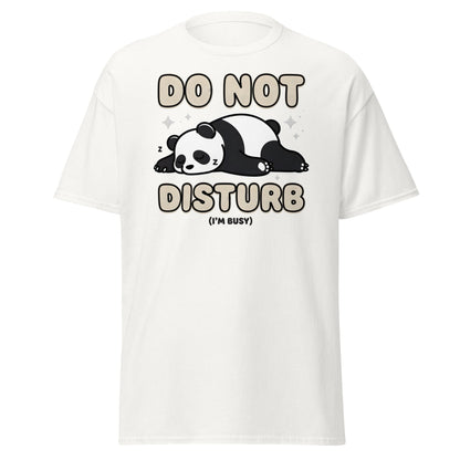 Do Not Disturb Sleeping Panda T-Shirt Funny Nap Tee - White - T-Shirts Online