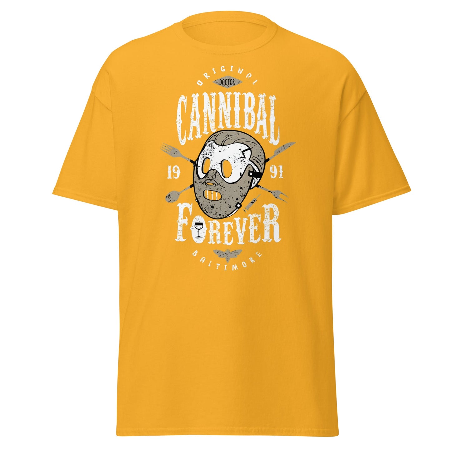 Doctor Cannibal T-Shirt – Horror Movie Parody Tee - Gold - T-Shirts Online
