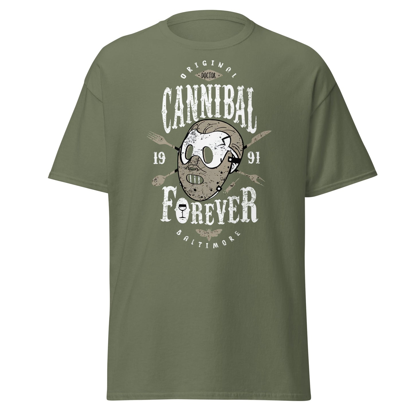 Doctor Cannibal T-Shirt – Horror Movie Parody Tee - Military Green - T-Shirts Online