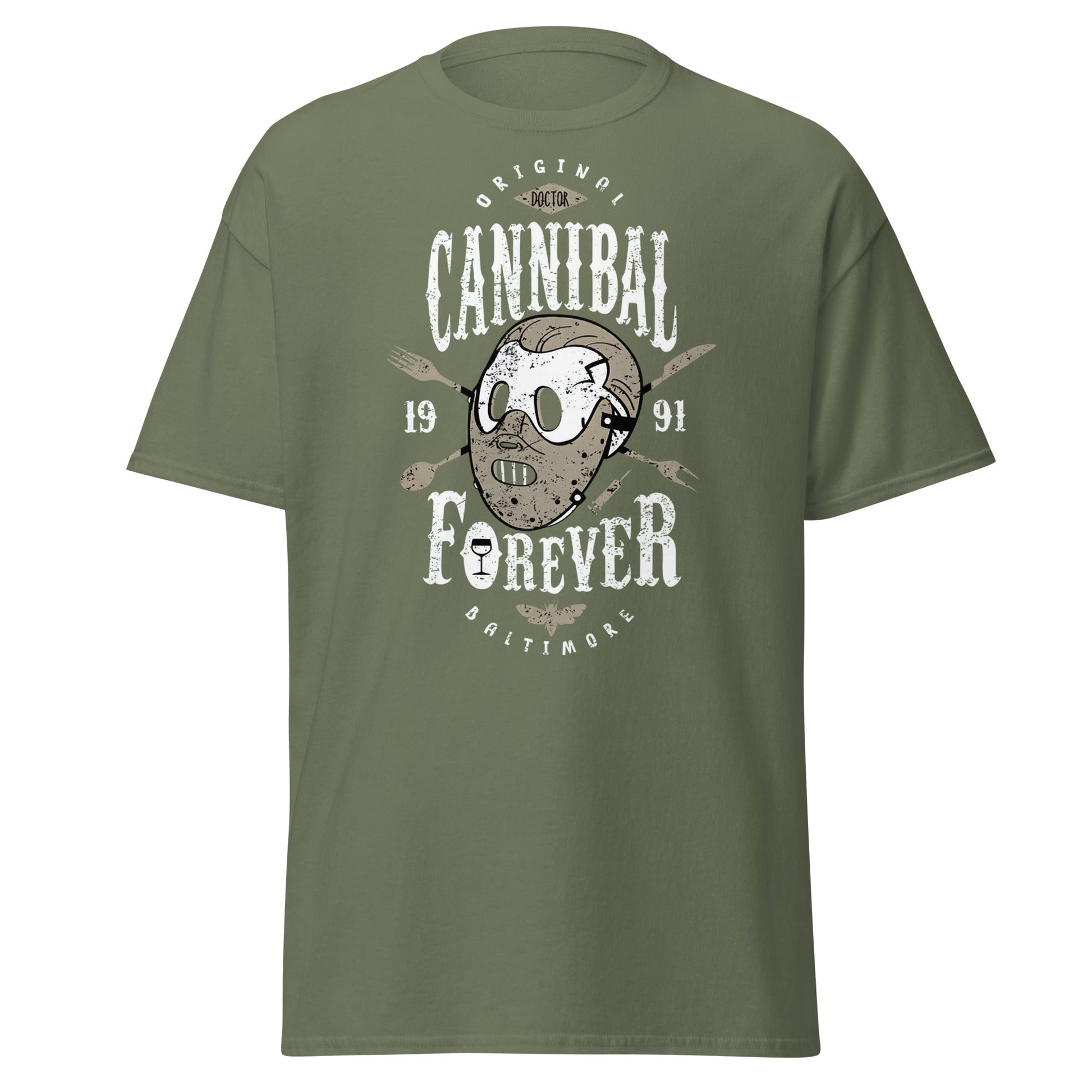 Doctor Cannibal T-Shirt – Horror Movie Parody Tee - Military Green - T-Shirts Online