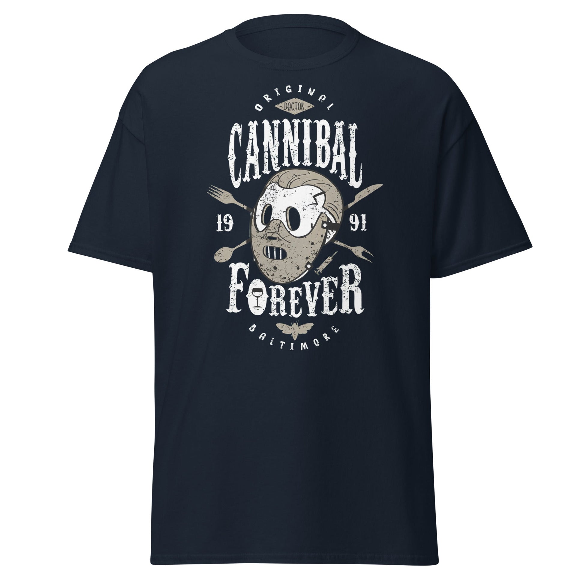 Doctor Cannibal T-Shirt – Horror Movie Parody Tee - Navy - T-Shirts Online