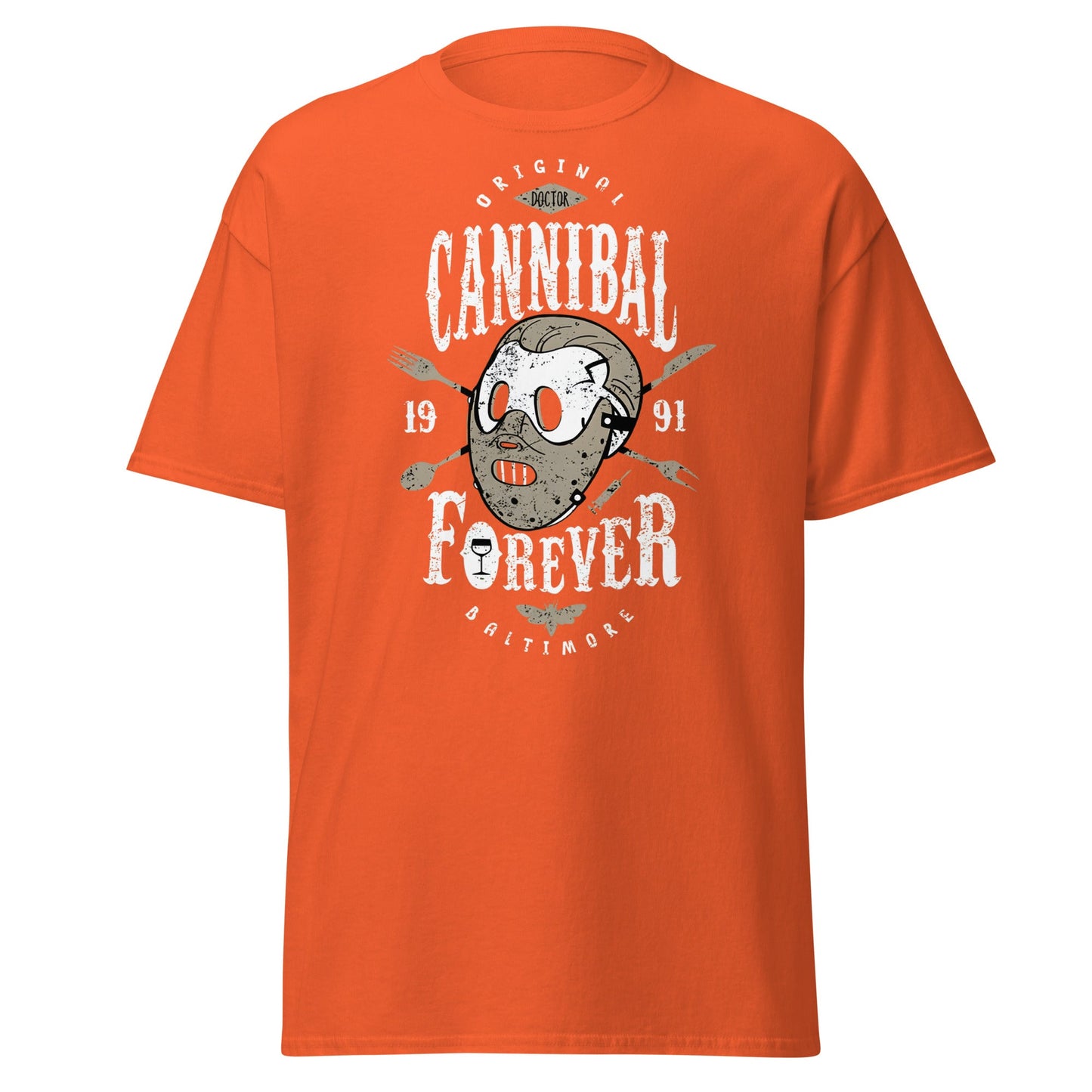Doctor Cannibal T-Shirt – Horror Movie Parody Tee - Orange - T-Shirts Online