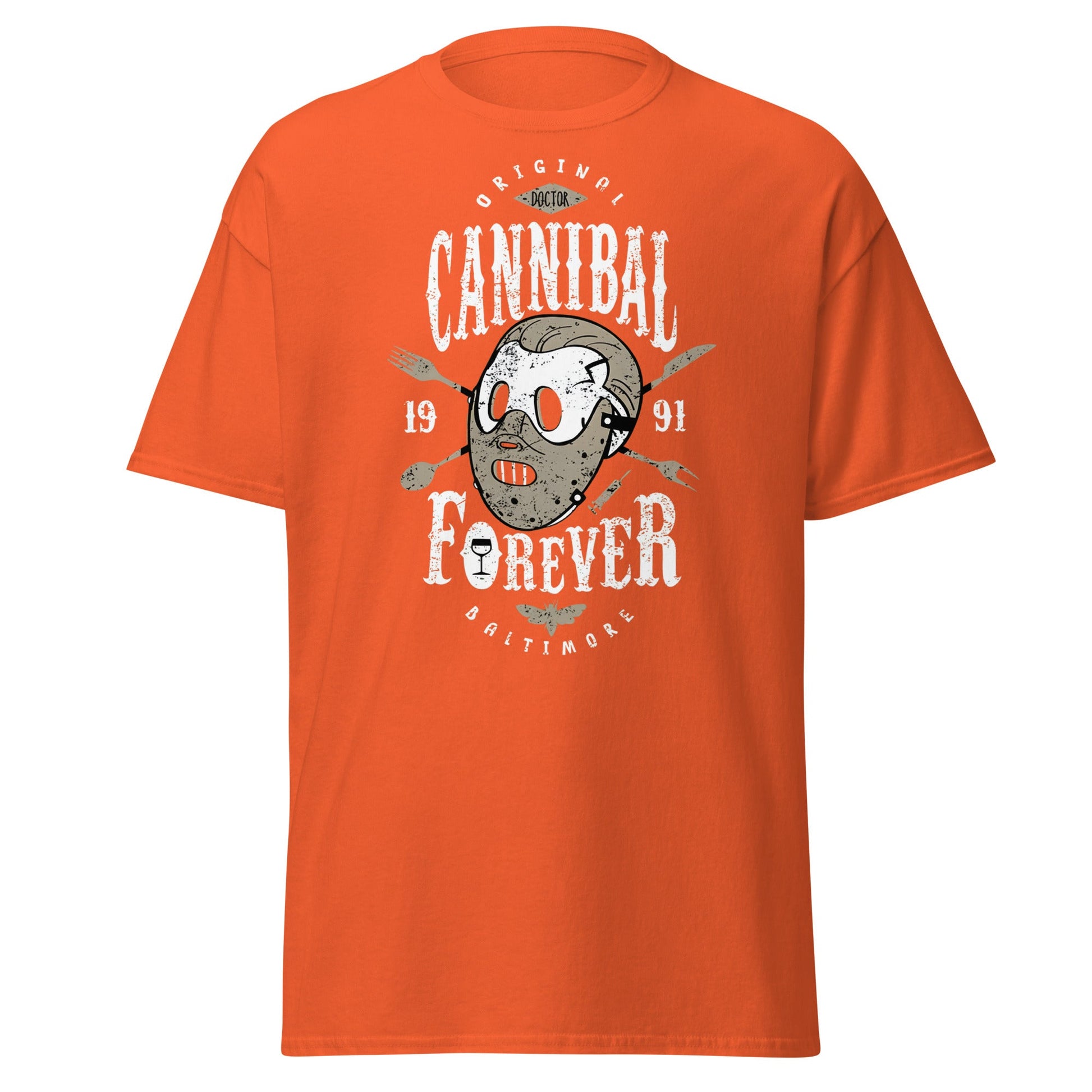 Doctor Cannibal T-Shirt – Horror Movie Parody Tee - Orange - T-Shirts Online