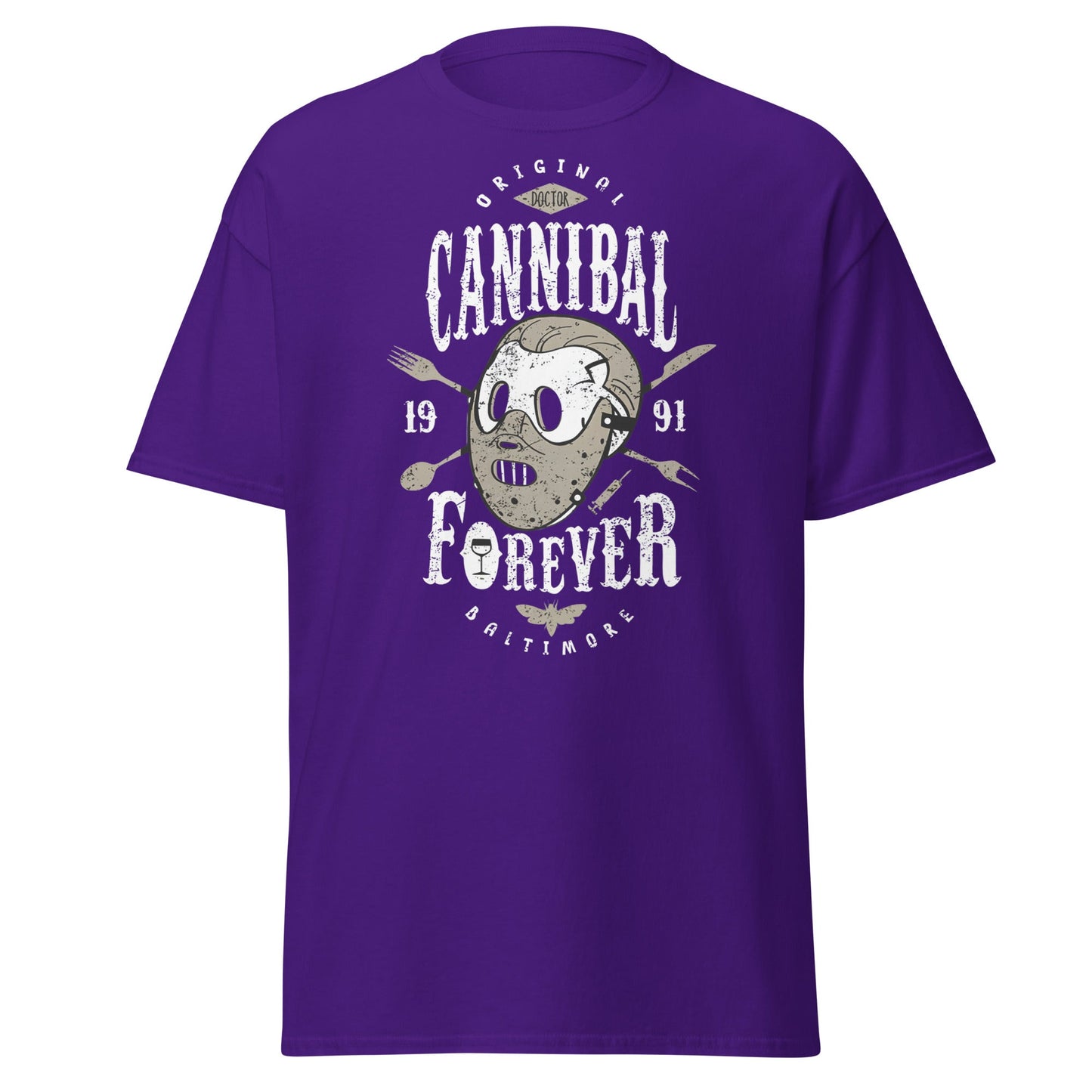 Doctor Cannibal T-Shirt – Horror Movie Parody Tee - Purple - T-Shirts Online