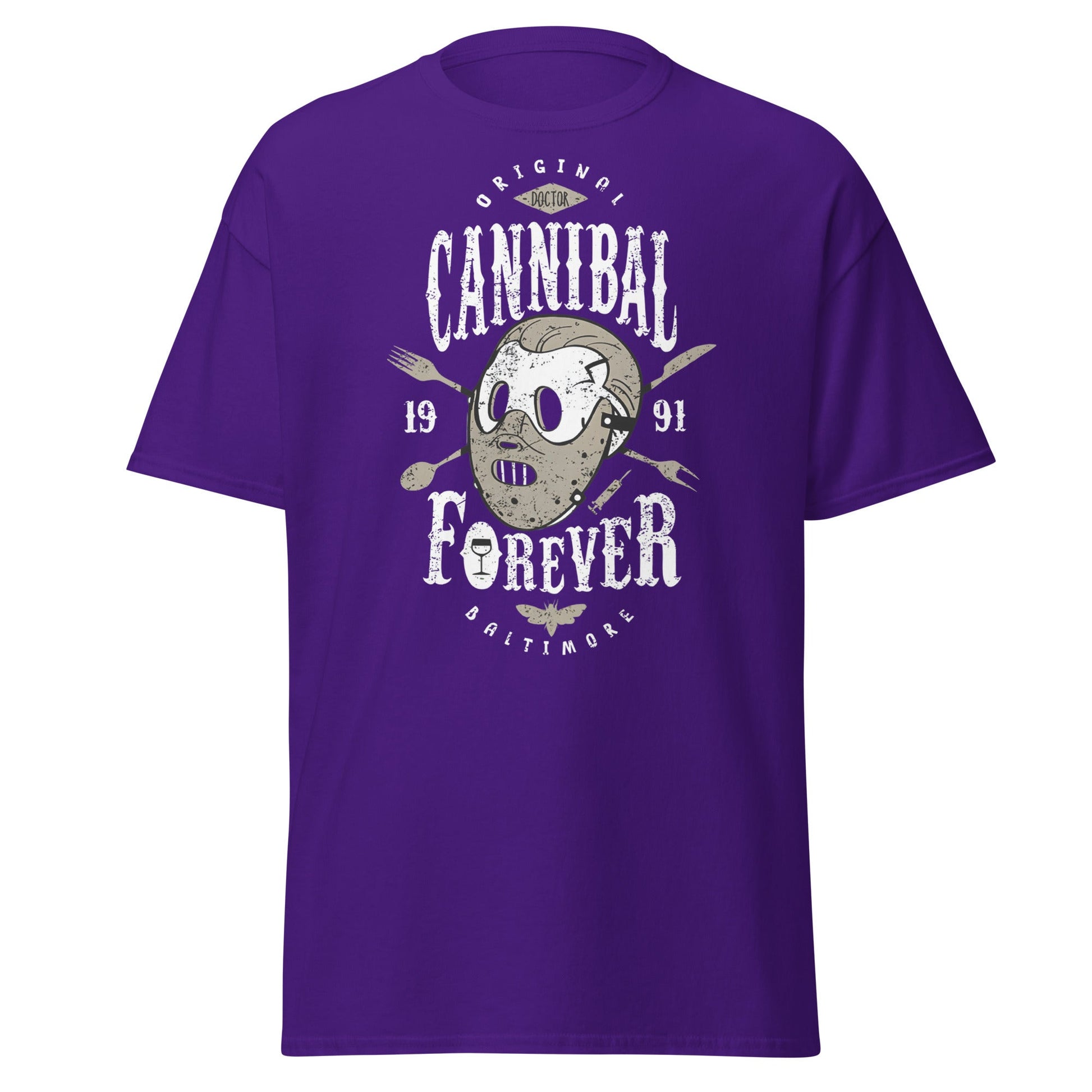 Doctor Cannibal T-Shirt – Horror Movie Parody Tee - Purple - T-Shirts Online