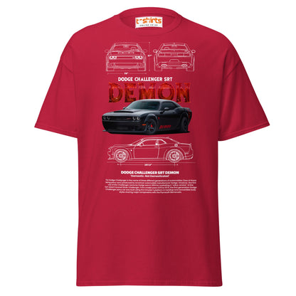 Dodge Challenger SRT Demon T-Shirt | Muscle Car Tee - Cardinal - T-Shirts Online