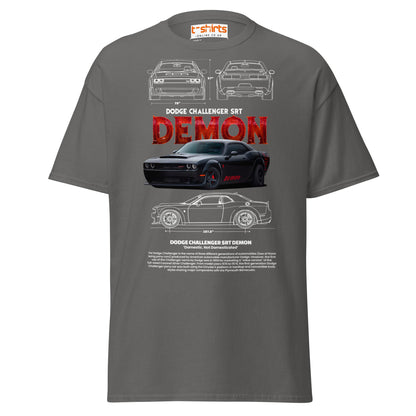 Dodge Challenger SRT Demon T-Shirt | Muscle Car Tee - Charcoal - T-Shirts Online