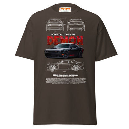 Dodge Challenger SRT Demon T-Shirt | Muscle Car Tee - Dark Chocolate - T-Shirts Online