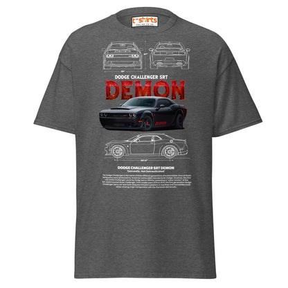 Dodge Challenger SRT Demon T-Shirt | Muscle Car Tee - Dark Heather - T-Shirts Online