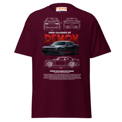 Dodge Challenger SRT Demon T-Shirt | Muscle Car Tee - Maroon - T-Shirts Online
