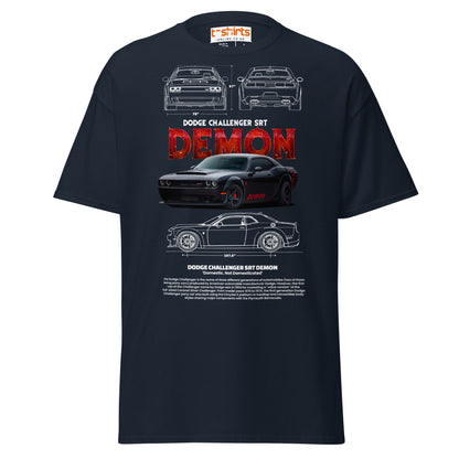 Dodge Challenger SRT Demon T-Shirt | Muscle Car Tee - Navy - T-Shirts Online