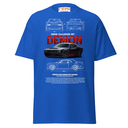 Dodge Challenger SRT Demon T-Shirt | Muscle Car Tee - Royal - T-Shirts Online
