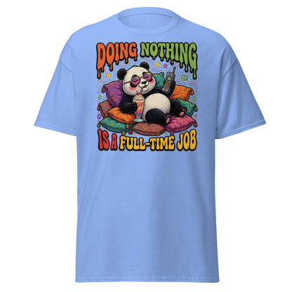 Doing Nothing Panda T-Shirt | Funny Lazy Vibes Tee - Carolina Blue - T-Shirts Online