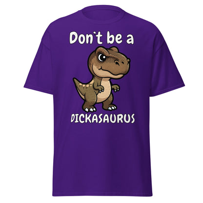 Don’t Be A Dickasaurus Funny Dinosaur T-Shirt - Purple - T-Shirts Online