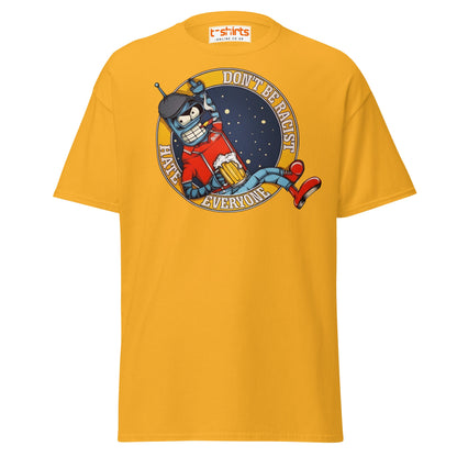 Don’t Be Racist Hate Everyone T-Shirt | Funny Robot Tee - Gold - T-Shirts Online