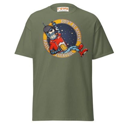 Don’t Be Racist Hate Everyone T-Shirt | Funny Robot Tee - Military Green - T-Shirts Online