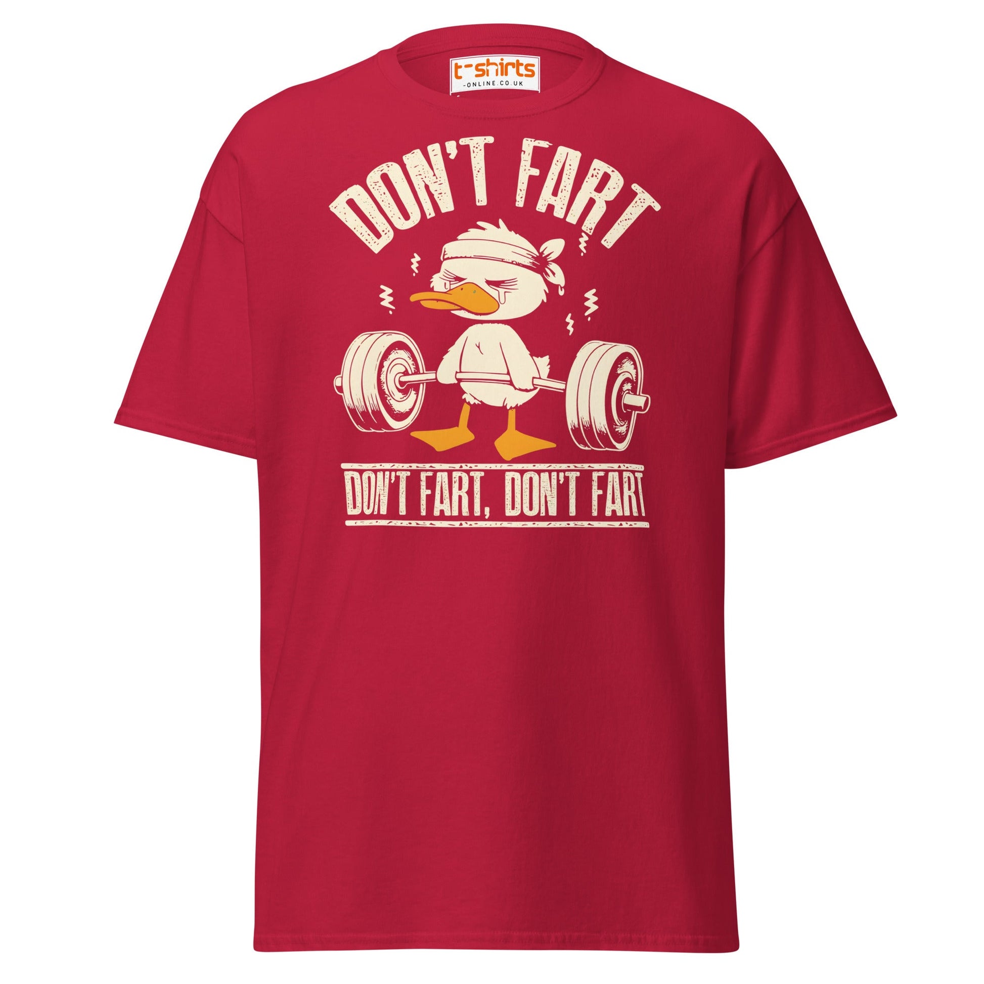 Don’t Fart Gym Duck T-Shirt - Cardinal - T-Shirts Online