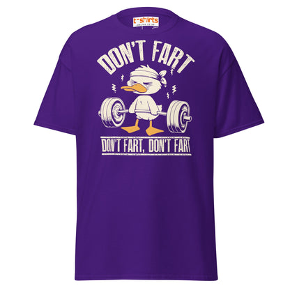 Don’t Fart Gym Duck T-Shirt - Purple - T-Shirts Online